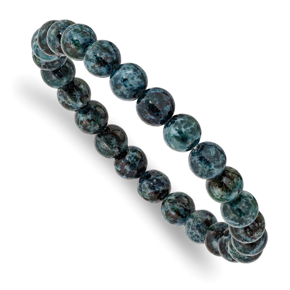 African Pine Agate Beaded Stretch BraceletSRB2861