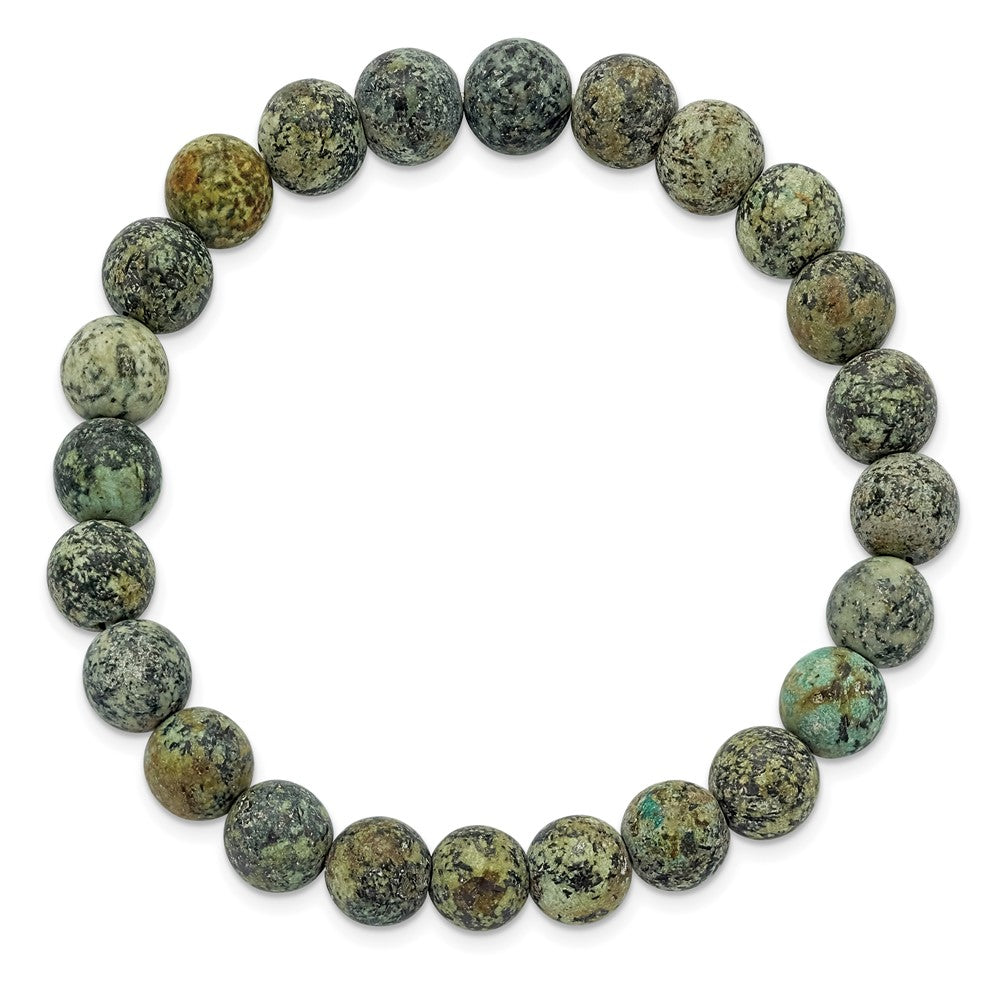 African Pine Agate Beaded Stretch BraceletSRB2864