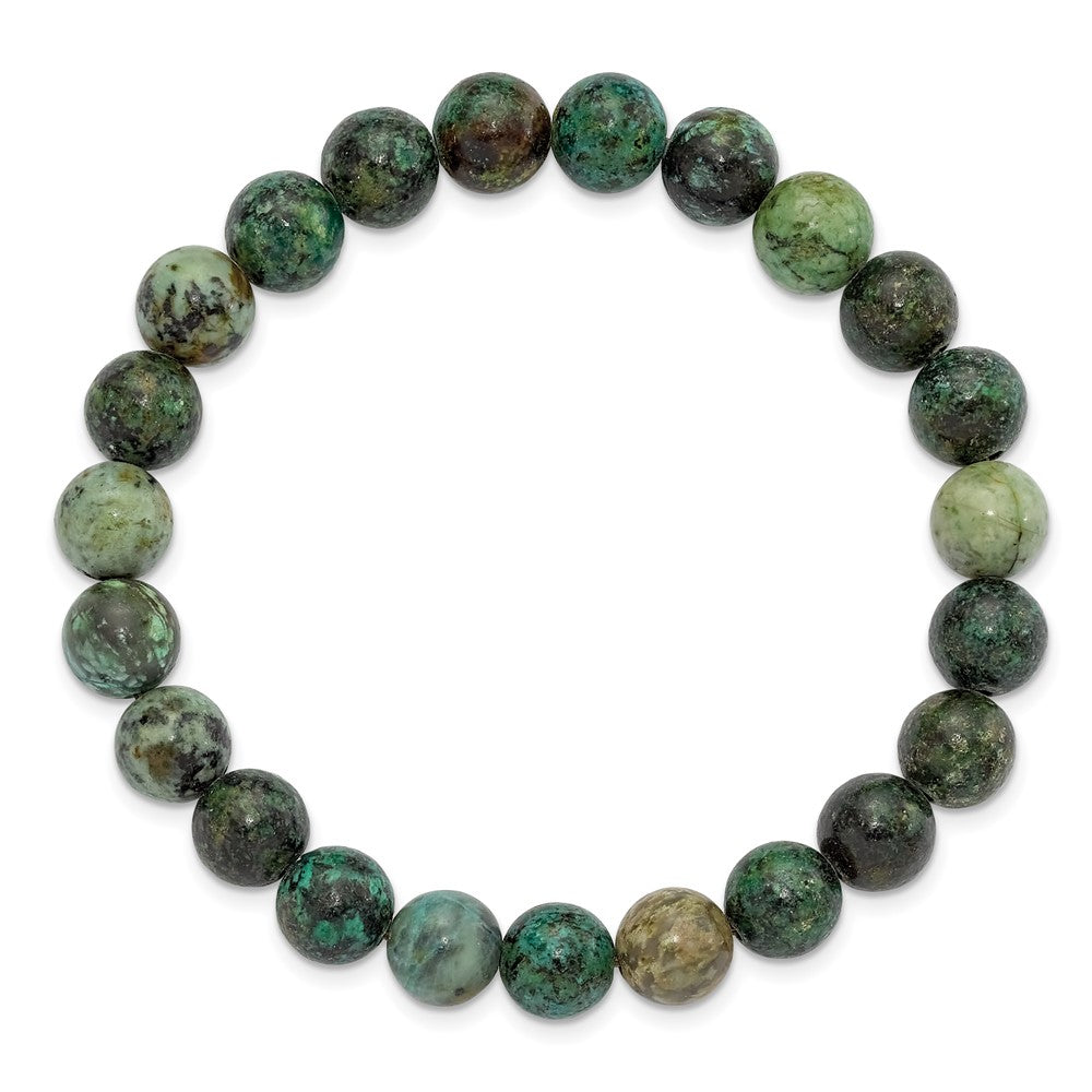 African Pine Agate Beaded Stretch BraceletSRB2865