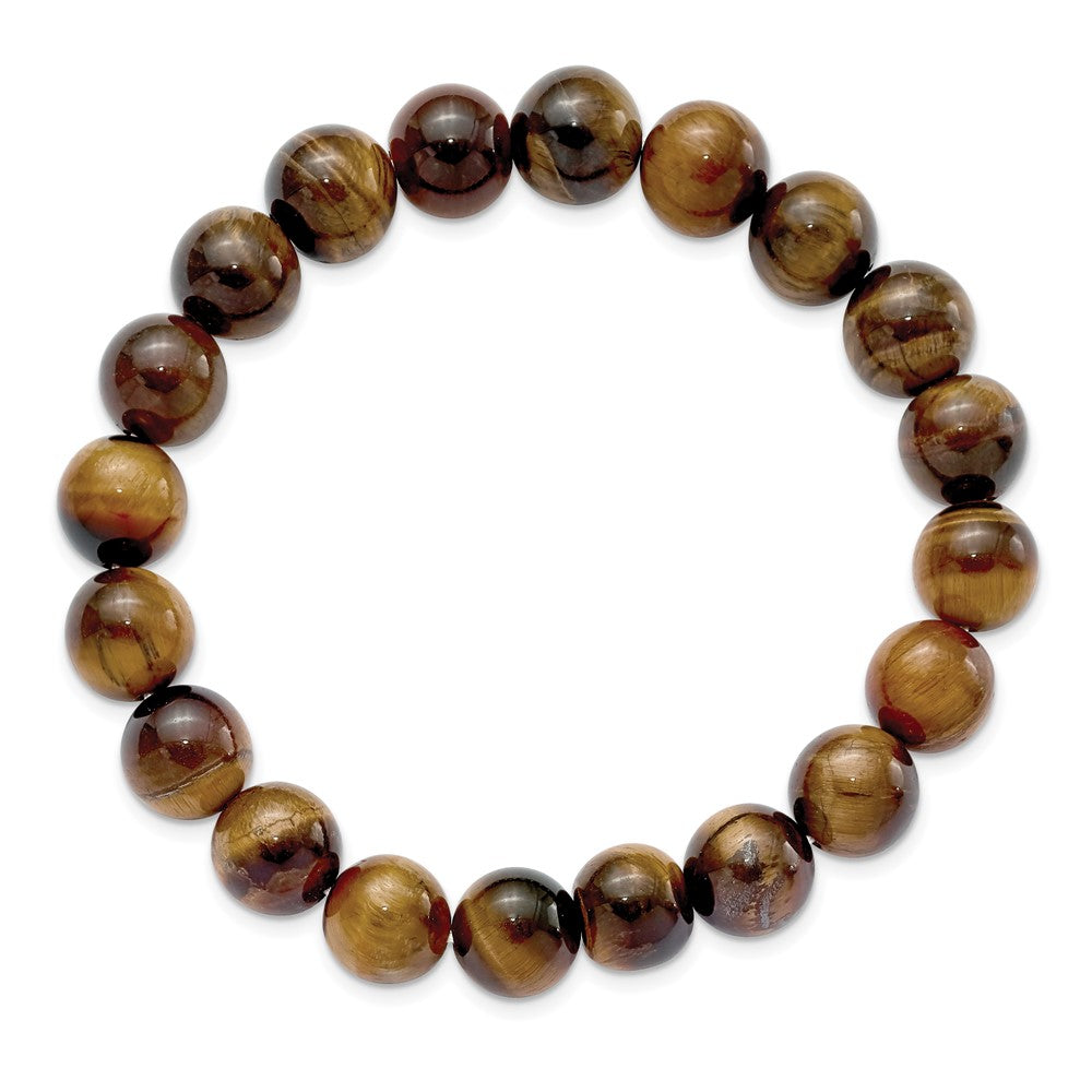 Yellow Tiger's Eye Agate Beaded Stretch BraceletSRB2868