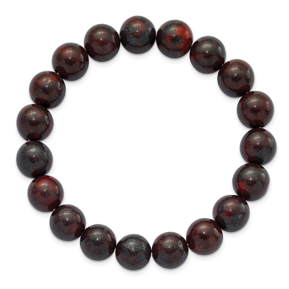 Black and Red Agate Beaded Stretch BraceletSRB2878