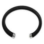 Load image into Gallery viewer, Stainless Steel Polished Black IP-plated Wire 18mm Cuff BangleSRB2924
