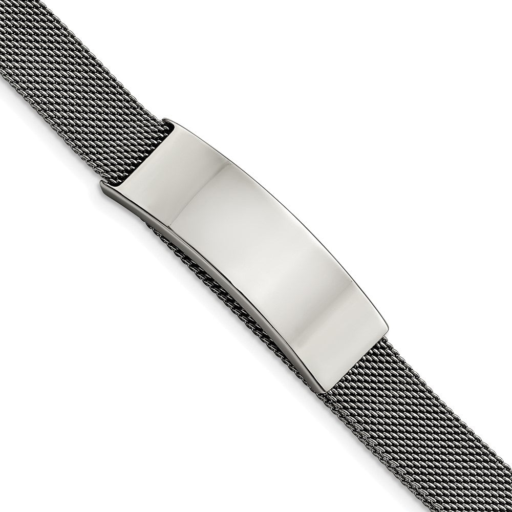 Stainless Steel Polished Mesh Adjustable ID BraceletSRB2940