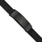 Load image into Gallery viewer, Stainless Steel Polished Black IP-plated Mesh Adjustable ID BraceletSRB2941
