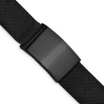 Load image into Gallery viewer, Stainless Steel Polished Black IP-plated Mesh Adjustable ID BraceletSRB2958
