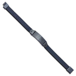Load image into Gallery viewer, Stainless Steel Brushed Dark Grey IP-plated Blue Leather 8.5in ID BraceletSRB2982-8.5
