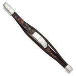 Load image into Gallery viewer, Stainless Steel Polished with Shell Pearl Leather w/.5in ext. 8in BraceletSRB2995-8
