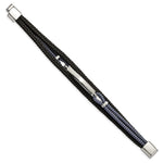 Load image into Gallery viewer, Stainless Steel Polished Leather and Cotton Multi Strand 8.25in ID BraceletSRB3000-8.25
