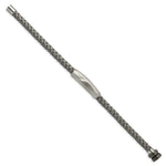 Load image into Gallery viewer, Stainless Steel Antiqued and Brushed Grey Leather 8.25in BraceletSRB3006-8.25
