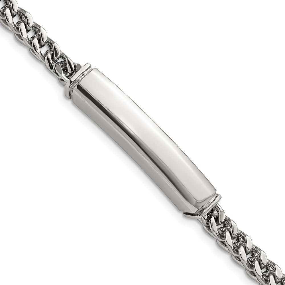 Stainless Steel Polished Heavy Wheat 8.25in ID BraceletSRB3017-8.25