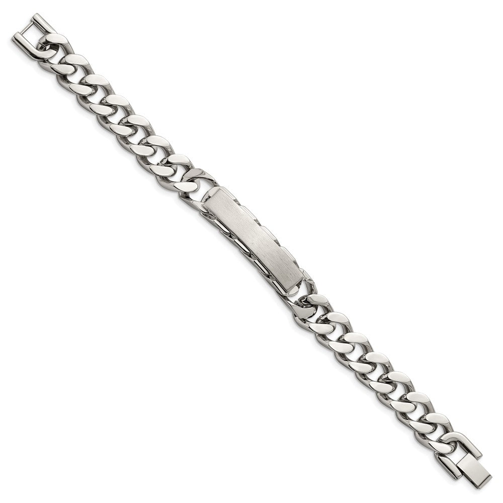 Stainless Steel Brushed and Polished 8.5in ID BraceletSRB3028-8.5