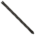 Load image into Gallery viewer, Stainless Steel Antiqued and Brushed Black IP-plated 9.25in Link BraceletSRB3030-9.25
