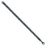 Load image into Gallery viewer, Stainless Steel Brushed Dark Grey/Blue IP-plated 5.75mm 8.5in BraceletSRB3041-8.5
