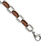 Load image into Gallery viewer, Stainless Steel Brown IP-plated 8.5in BraceletSRB337-8.5
