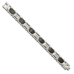 Load image into Gallery viewer, Stainless Steel Black IP-plated &amp; 1/4ct. Diamond 8.75in BraceletSRB339-8.75
