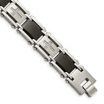 Load image into Gallery viewer, Stainless Steel Black IP-plated &amp; 1/4ct. Diamond 8.75in BraceletSRB339-8.75
