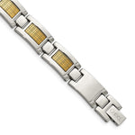 Load image into Gallery viewer, Stainless Steel &amp; 18k Gold Foil 8.25in BraceletSRB351-8.25
