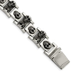 Load image into Gallery viewer, Stainless Steel Skull 8.25in BraceletSRB356-8

