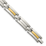 Load image into Gallery viewer, Stainless Steel &amp; 14K Polished 8.5in BraceletSRB413-8.5
