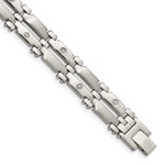 Load image into Gallery viewer, Stainless Steel w/14k White Gold Accents &amp; Diamonds 8.5in BraceletSRB414-8.5
