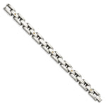 Load image into Gallery viewer, Stainless Steel w/ 14k White Gold Accents &amp; Diamonds 8.5in BraceletSRB415-8.5
