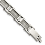 Load image into Gallery viewer, Stainless Steel Wire Brushed &amp; Polished 8.5in BraceletSRB429-8.5
