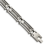 Load image into Gallery viewer, Stainless Steel Wire Brushed &amp; Polished 9in BraceletSRB430-9
