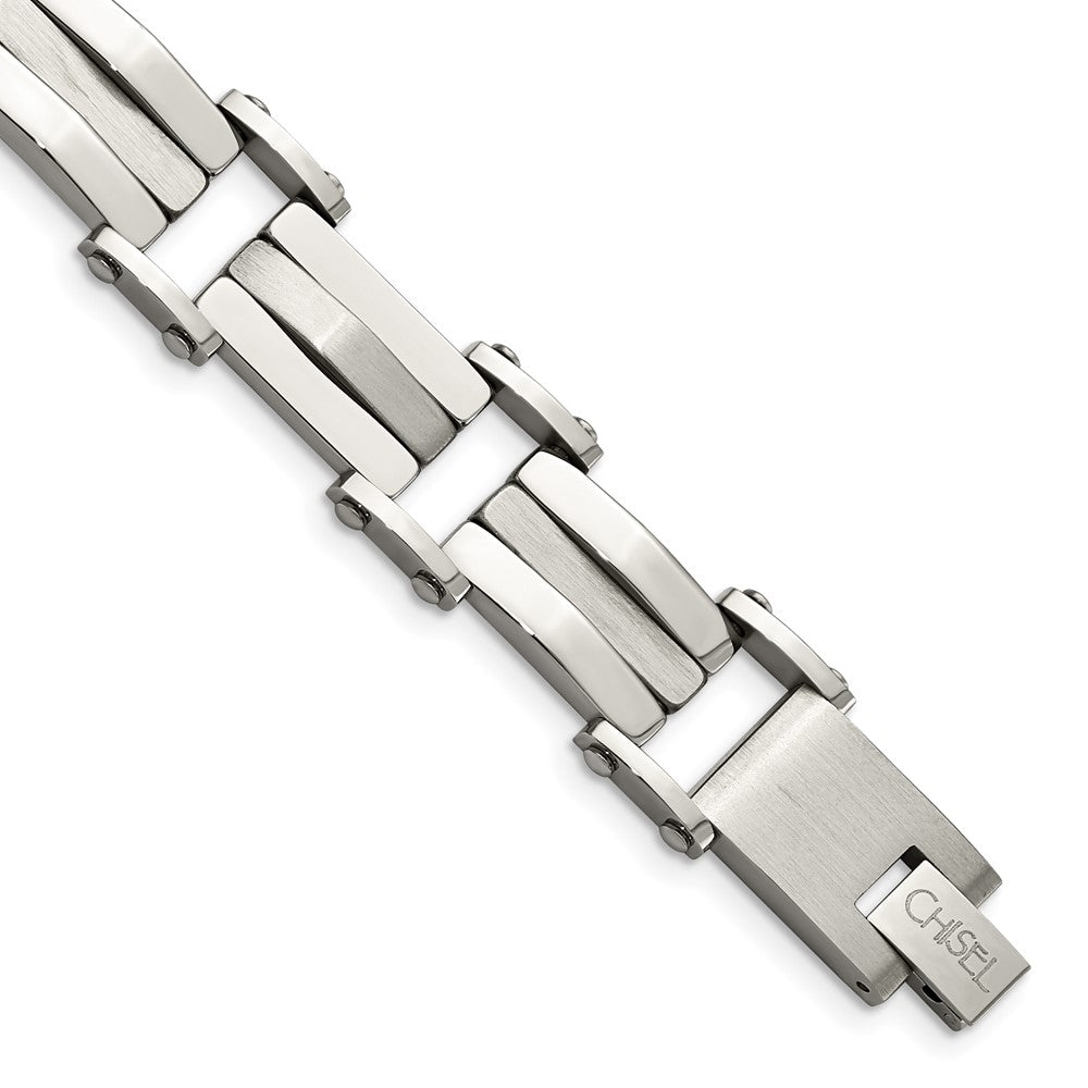 Stainless Steel Brushed & Polished 8.5in BraceletSRB494-8.5