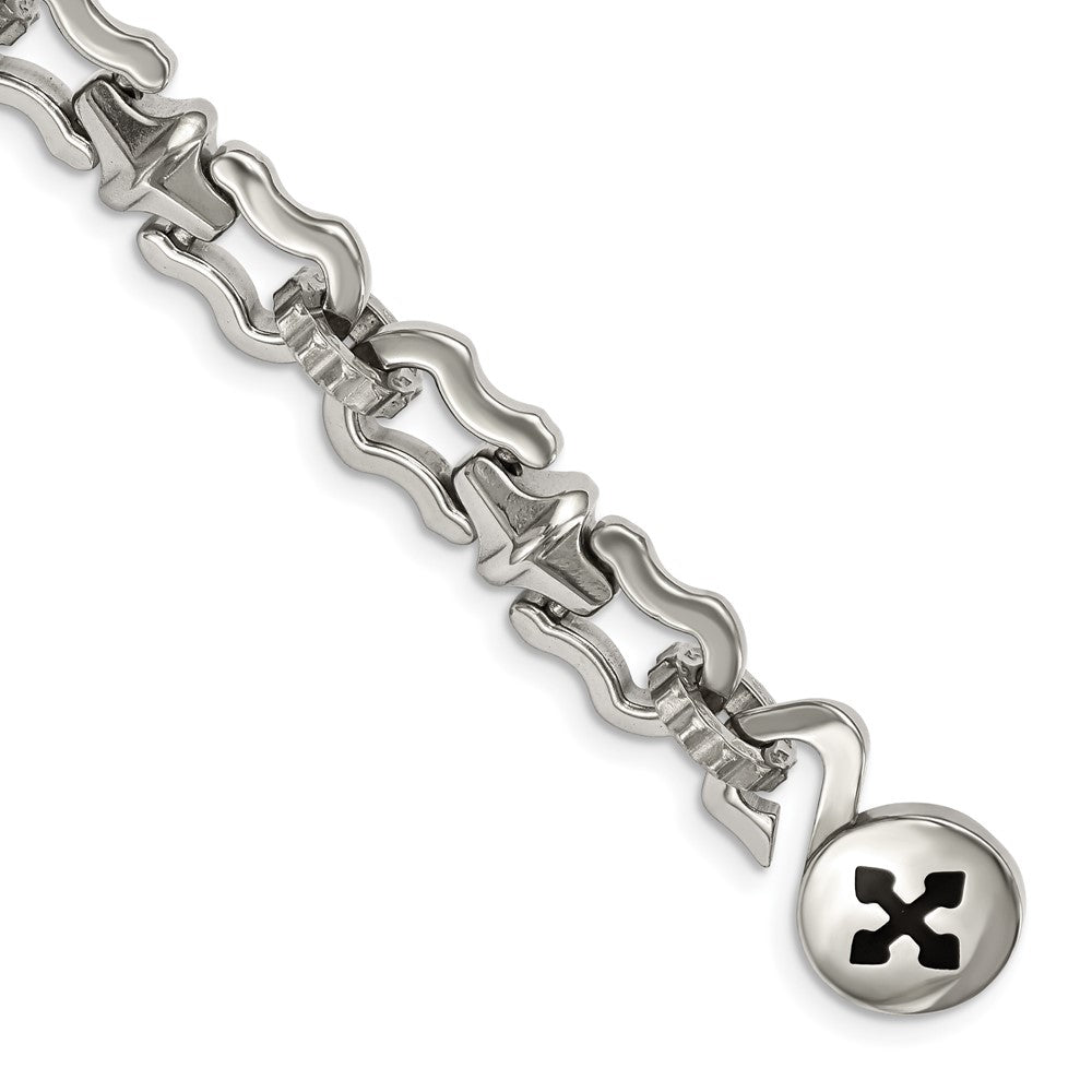 Stainless Steel Polished Magnetic Clasp 8.5in BraceletSRB512-8.5