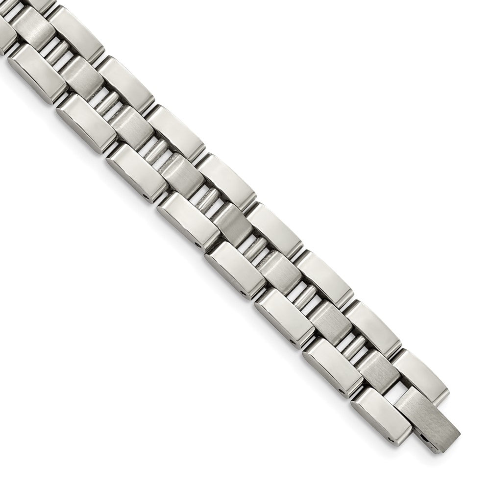 Stainless Steel Brushed and Polished 8.25in BraceletSRB520-8.5