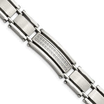 Load image into Gallery viewer, Stainless Steel CZs Brushed &amp; Polished 8.5in BraceletSRB527-8.5
