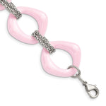 Load image into Gallery viewer, Stainless Steel Pink Ceramic Link BraceletSRB561-8
