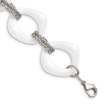 Load image into Gallery viewer, Stainless Steel White Ceramic Link BraceletSRB562-8
