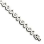 Load image into Gallery viewer, Stainless Steel with CZs 7.5in BraceletSRB587-7.5
