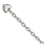 Load image into Gallery viewer, Stainless Steel Polished Open Link w/ Heart 8.5in BraceletSRB597-8.5
