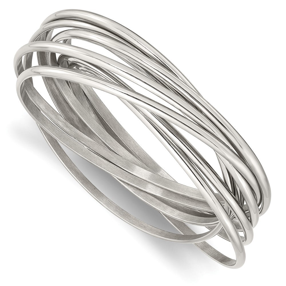 Stainless Steel Intertwined Bangle BraceletSRB610