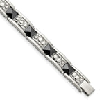 Load image into Gallery viewer, Stainless Steel Black-plated &amp; Textured 8.5in BraceletSRB744-8.5

