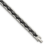 Load image into Gallery viewer, Stainless Steel Black Ceramic 8in BraceletSRB801-8

