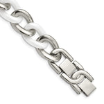 Load image into Gallery viewer, Stainless Steel White Ceramic 7.5in w/ 1in. ext BraceletSRB804-7.5

