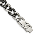Load image into Gallery viewer, Stainless Steel Black Ceramic 7.5in w/ext BraceletSRB805-7.5
