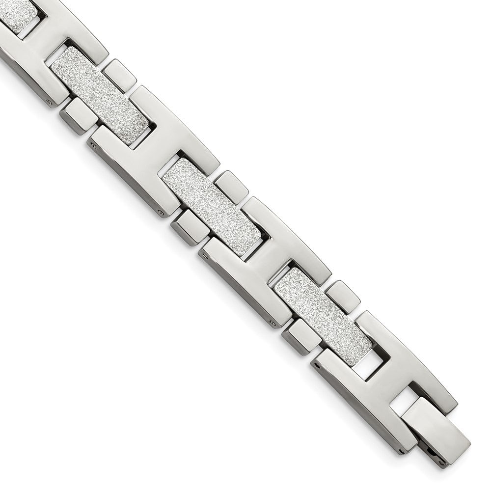 Stainless Steel Polished & Laser Cut BraceletSRB808-8.5