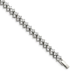 Load image into Gallery viewer, Stainless Steel Fancy CZ 7.5in BraceletSRB817-7.5
