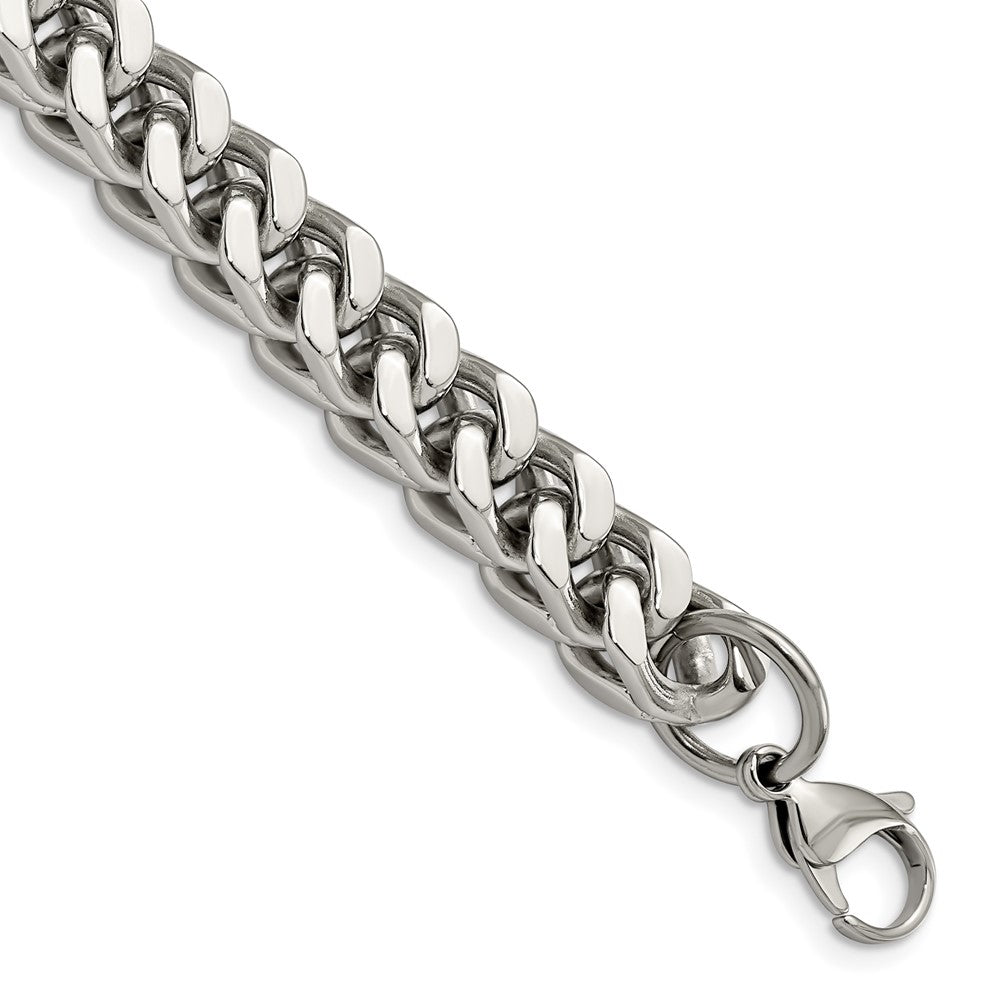 Stainless Steel Heavy Wheat 9.5in BraceletSRB825-9.5