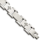 Load image into Gallery viewer, Stainless Steel Laser Cut Crosses 8.75in BraceletSRB828-8.75
