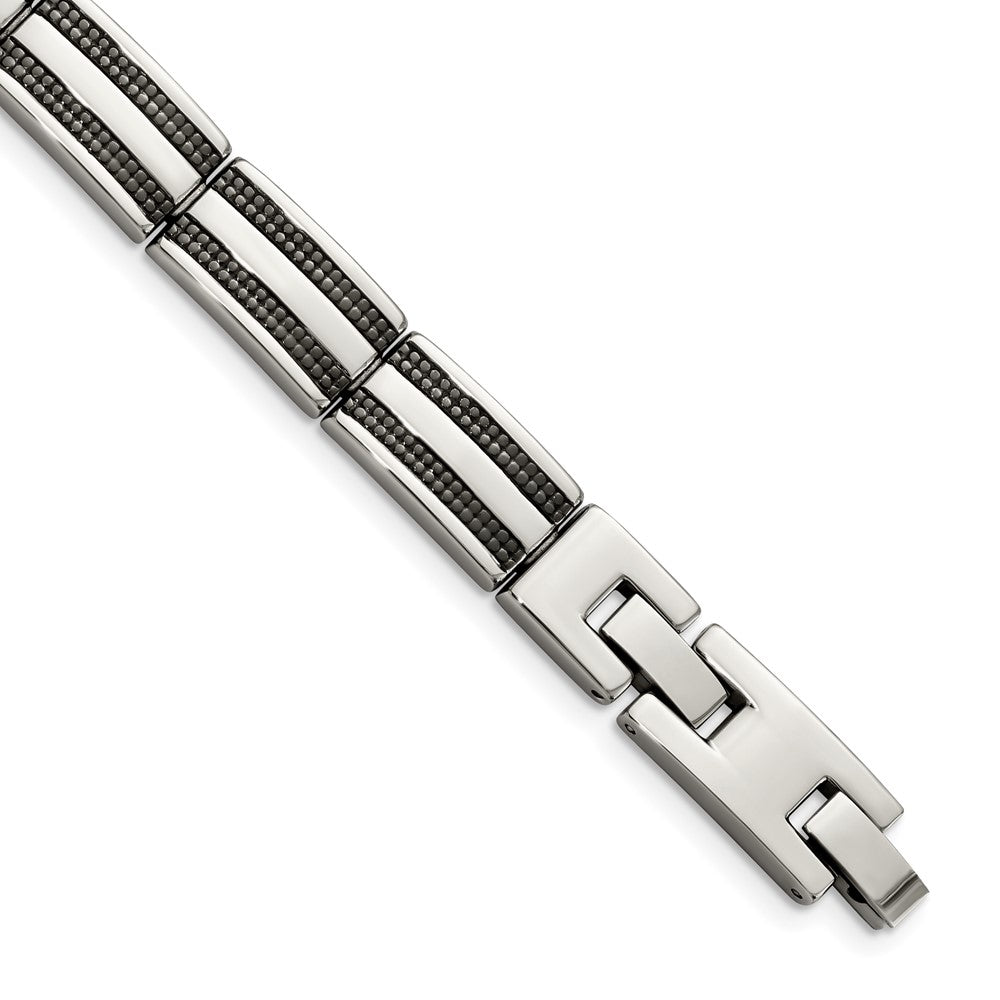 Stainless Steel IP Black-plated 8.25in BraceletSRB834-8.25