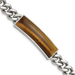 Load image into Gallery viewer, Stainless Steel Tigers Eye &amp; Polished 8.25in BraceletSRB838-8.25
