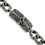 Load image into Gallery viewer, Stainless Steel Antiqued 9in BraceletSRB839-9
