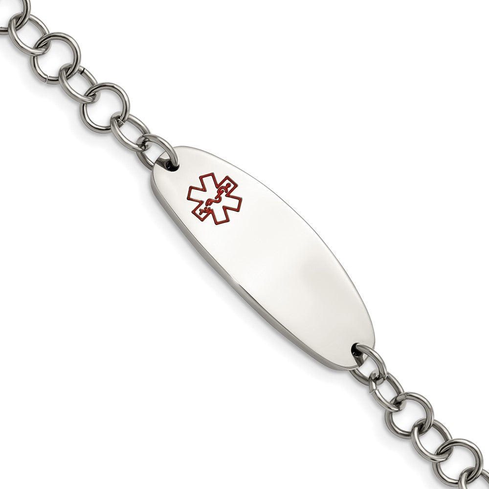 Stainless Steel Medical Jewelry 7.25in BraceletSRB843-7.25