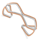 Load image into Gallery viewer, Stainless Steel Pink IP-plated Textured Cuff BangleSRB853
