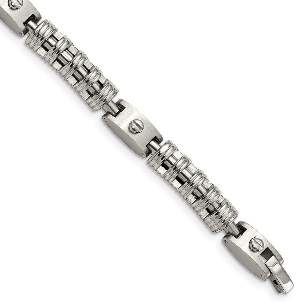 Stainless Steel Brushed & Polished 8.75in BraceletSRB893-8.75